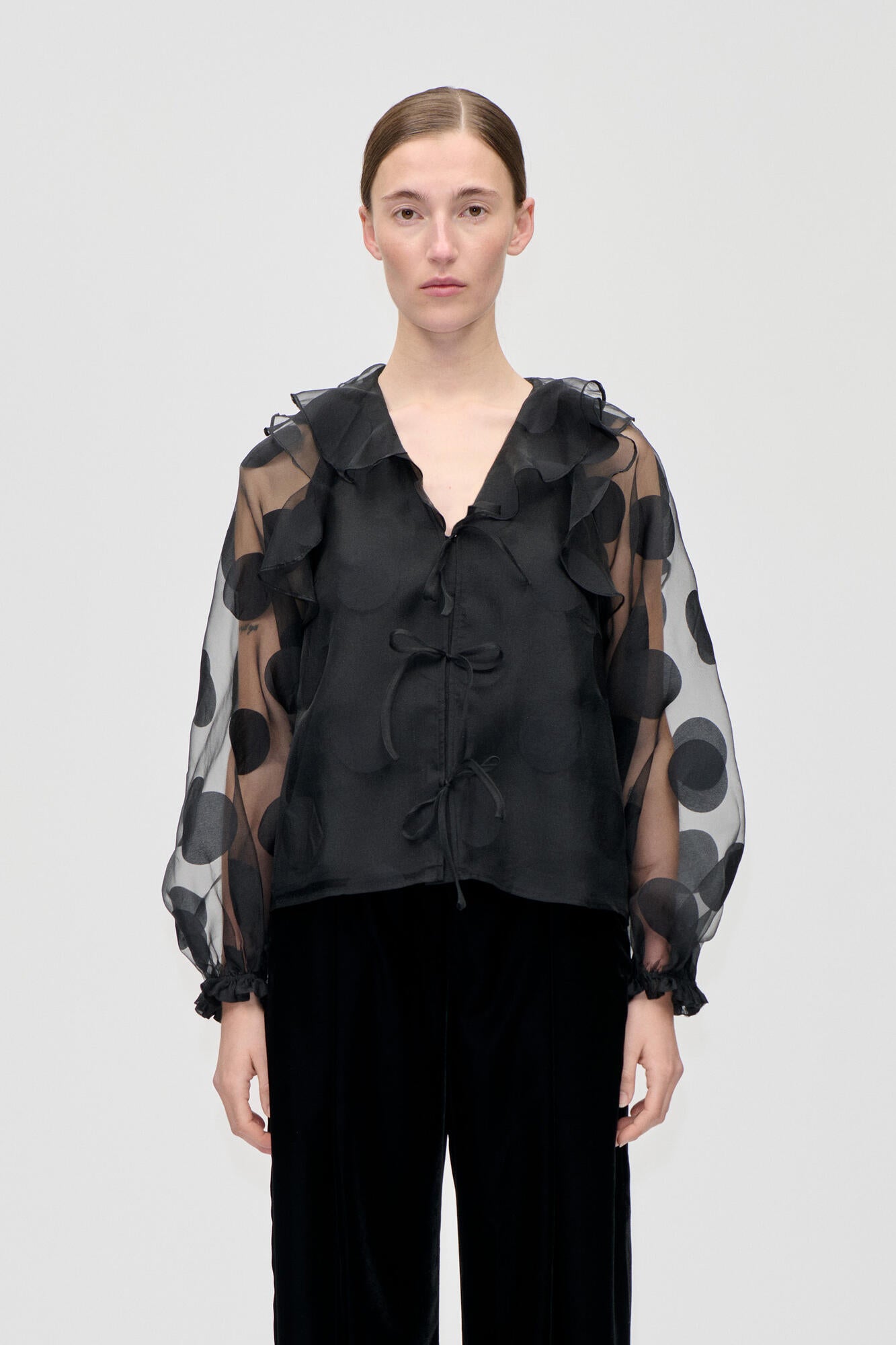 Skjortebluse - Dotted Black